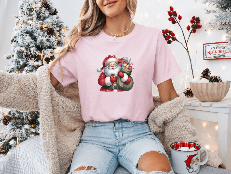 Old Santa Claus with His Bag of Presents