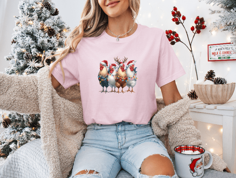 Christmas Cluckers with Lights