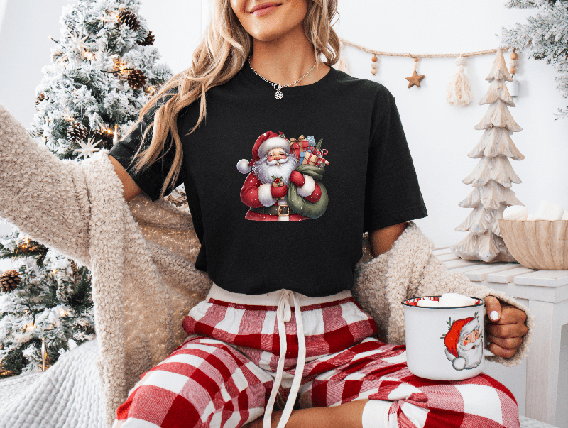 Old Santa Claus with His Bag of Presents