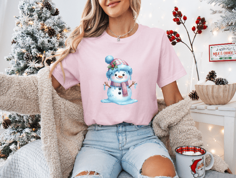 Snowman with Pink Hat & Scarf