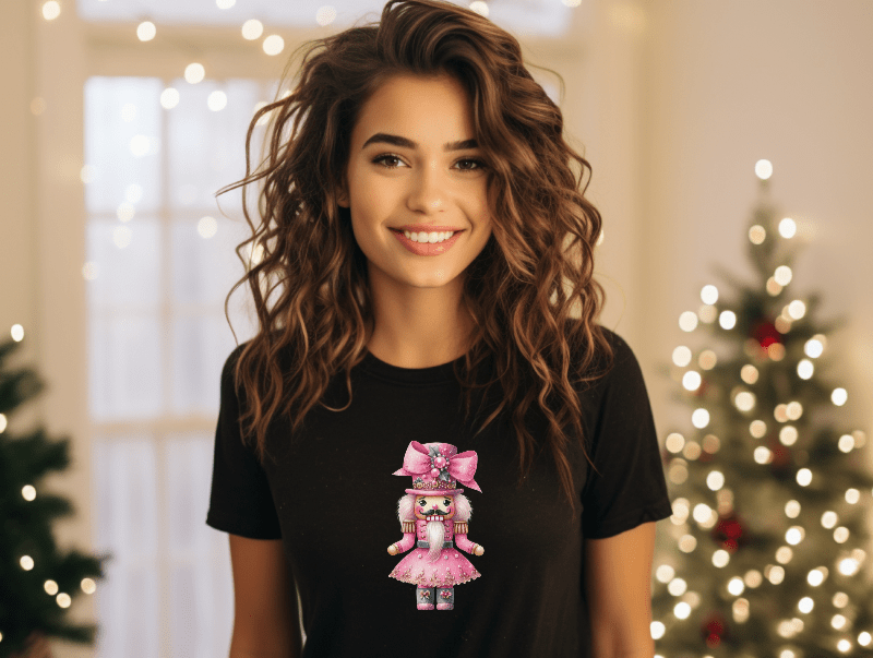 Pink Nutcracker with Pink Bow & Beard