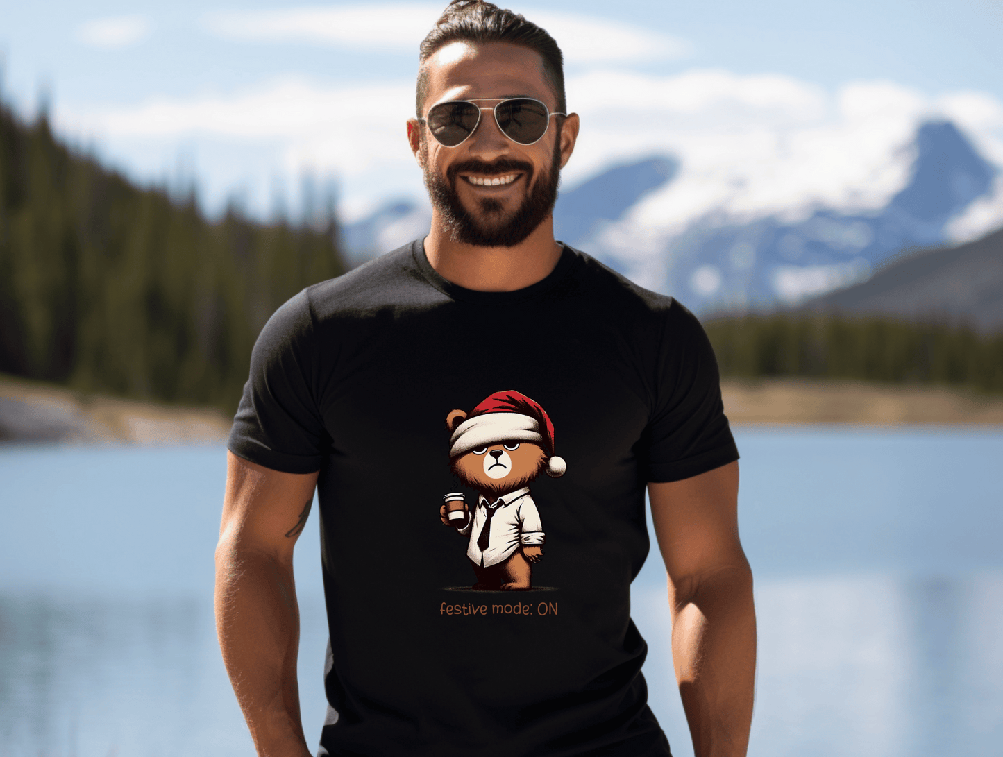 Bear with Santa Hat Festive Mode ON!