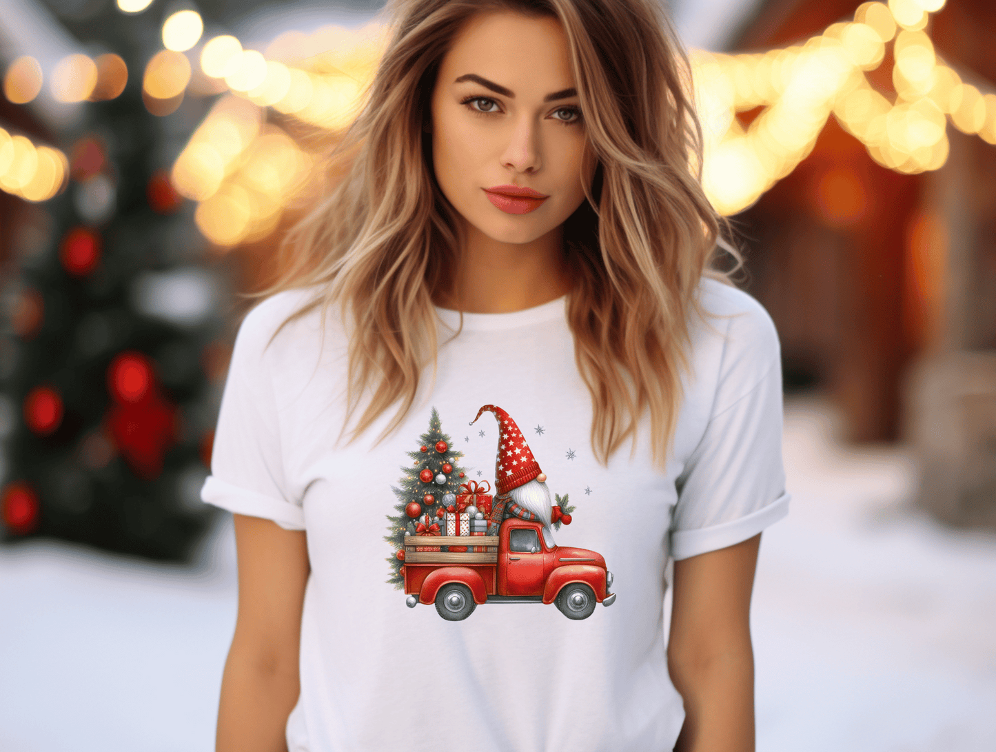 Christmas Gnome in Red Truck