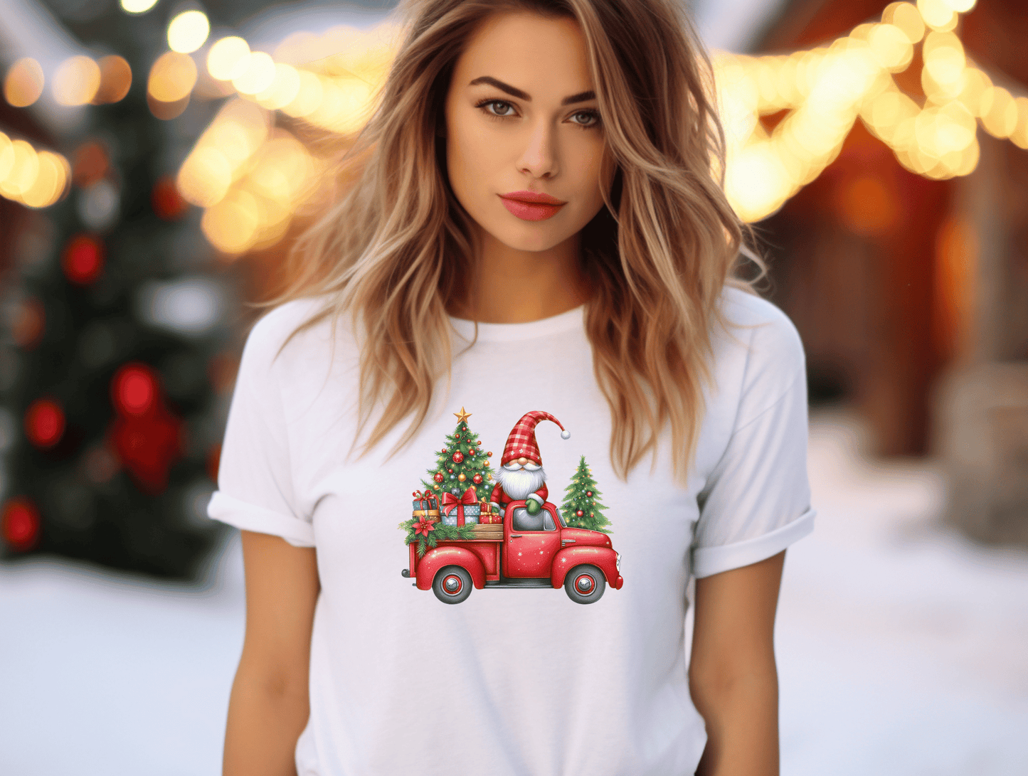 Christmas Gnome in Red Truck