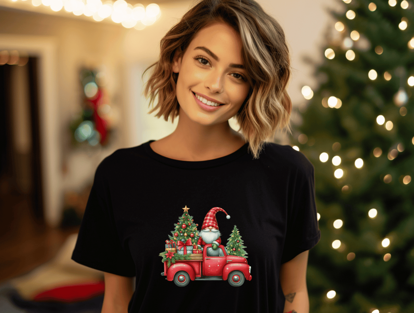 Christmas Gnome in Red Truck