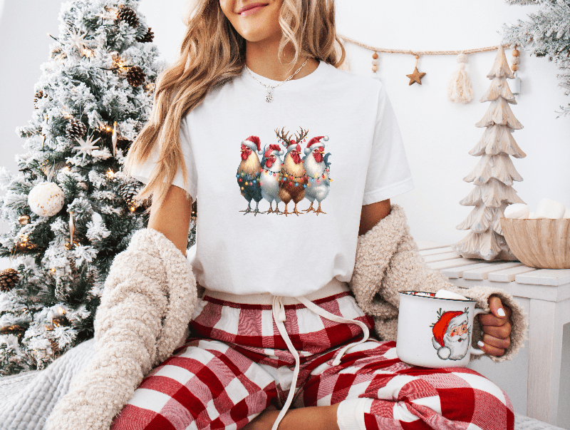 Christmas Cluckers with Lights