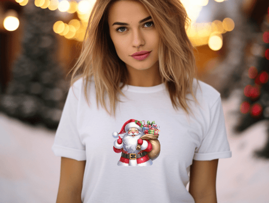Happy Santa Claus with His Bag of Presents