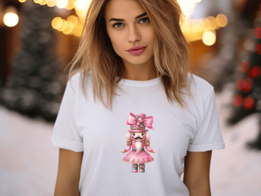 Pink Nutcracker with Pink Bow & Beard