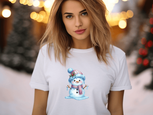 Snowman with Pink Hat & Scarf