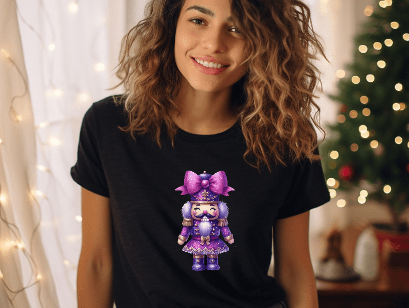 Purple Nutcracker with Bow