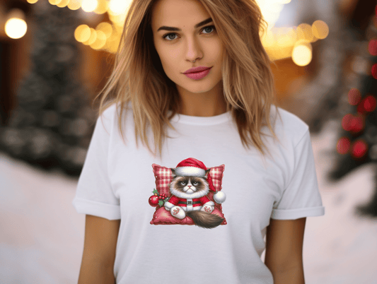 Grumpy Cat in a Santa Hat
