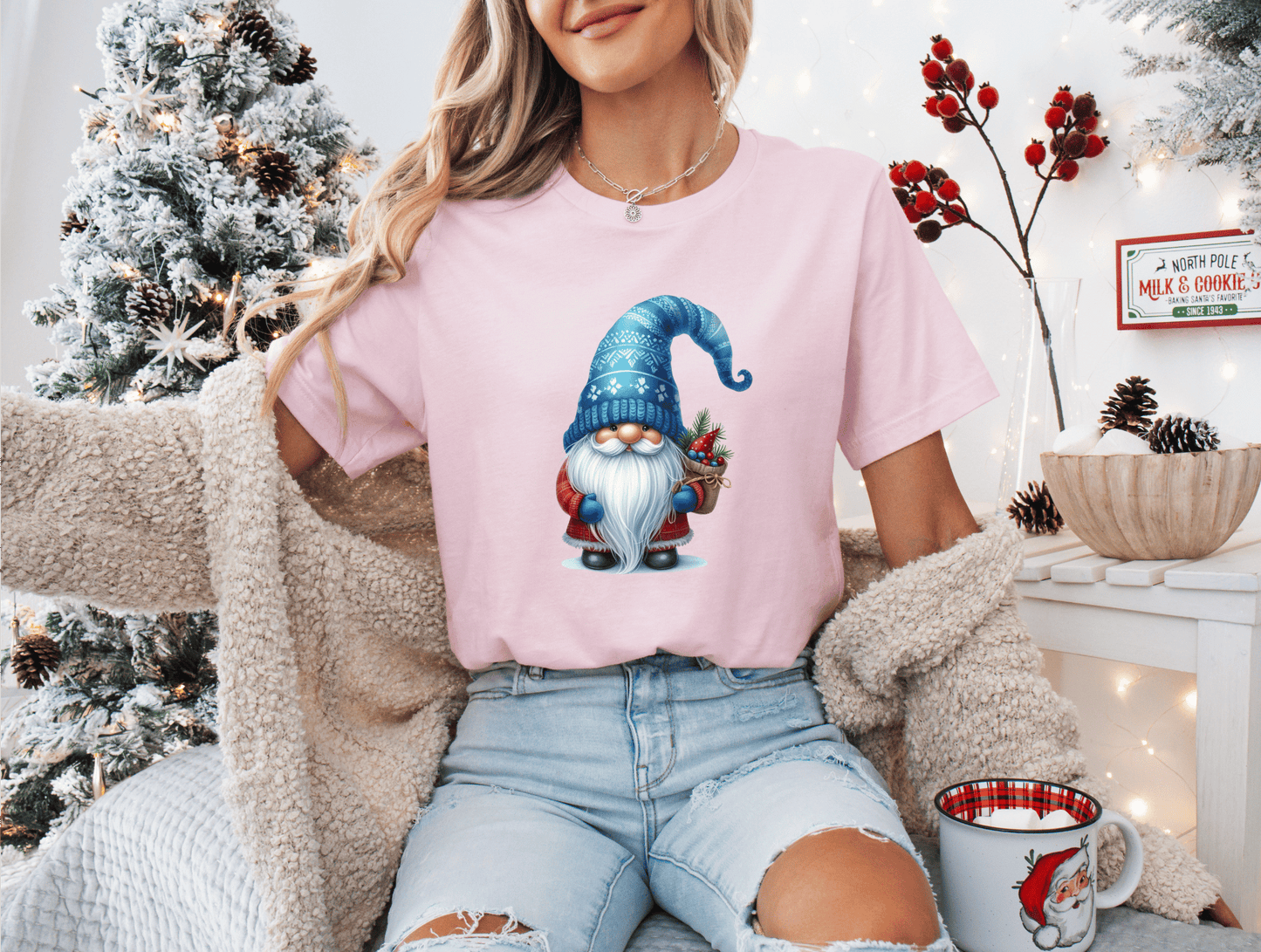 Christmas Blue Gnome
