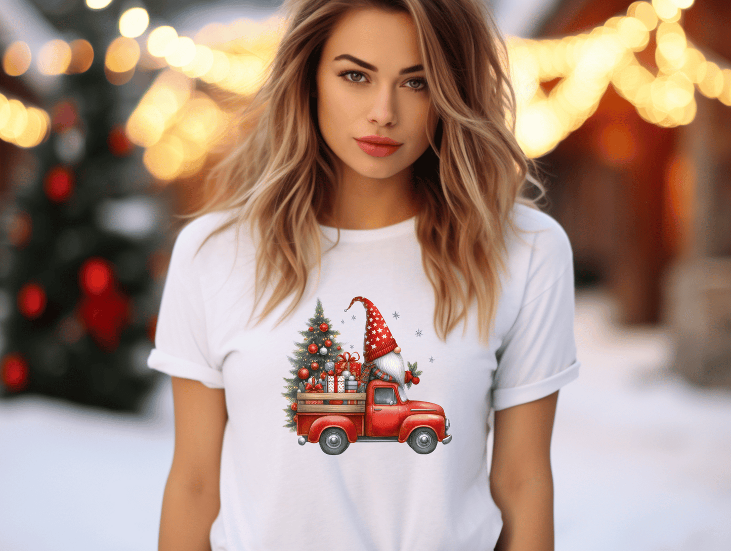 Christmas Gnome in Red Truck