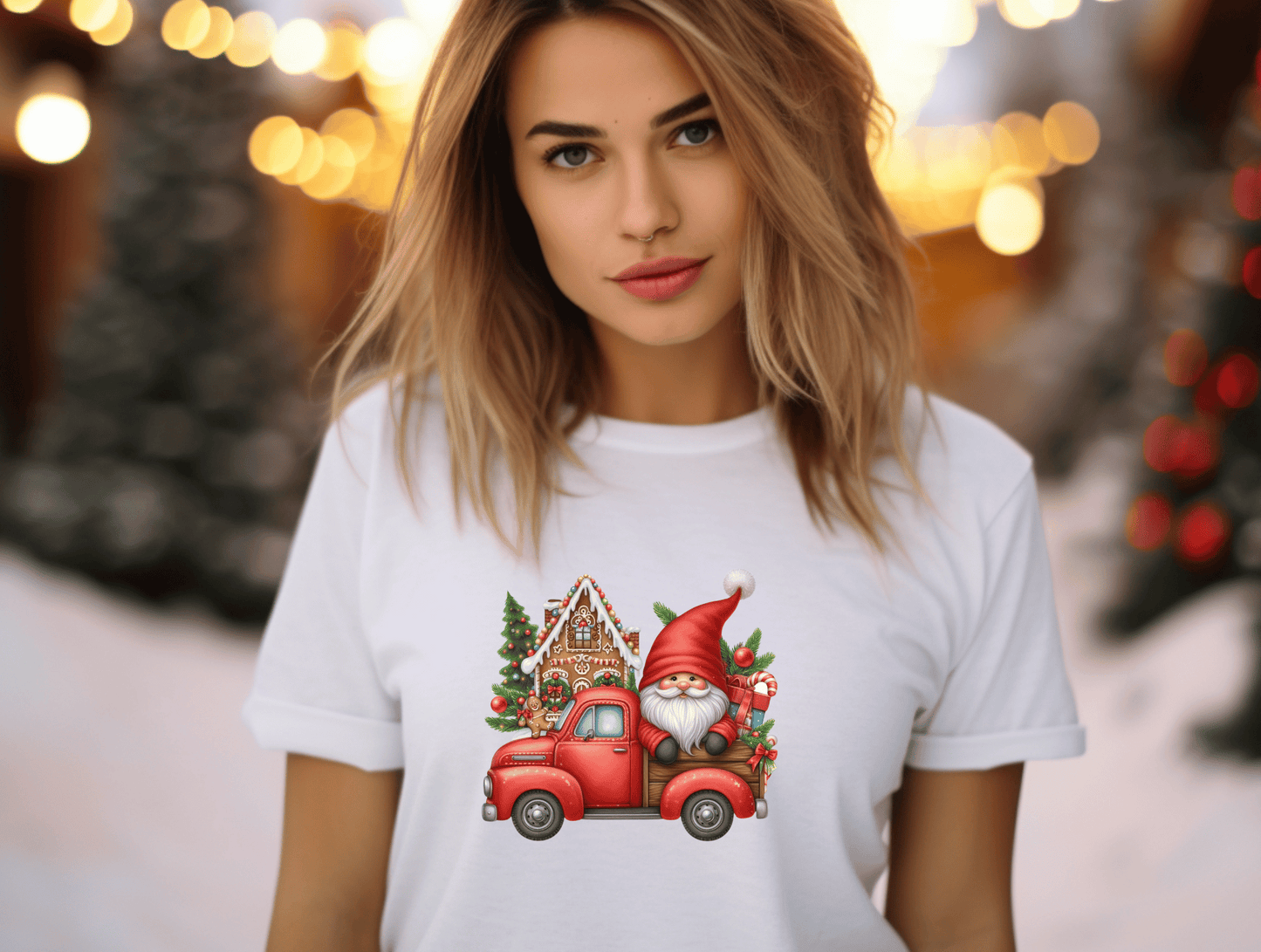 Christmas Gnome in Red Truck