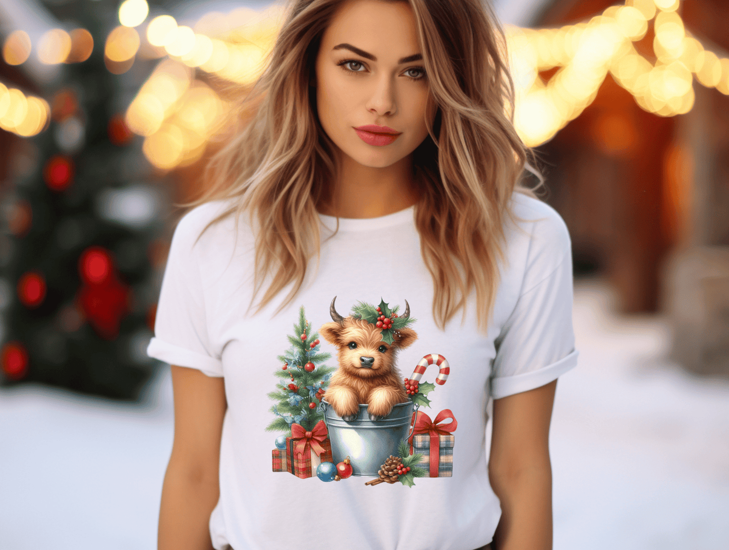 Christmas Highland Cow